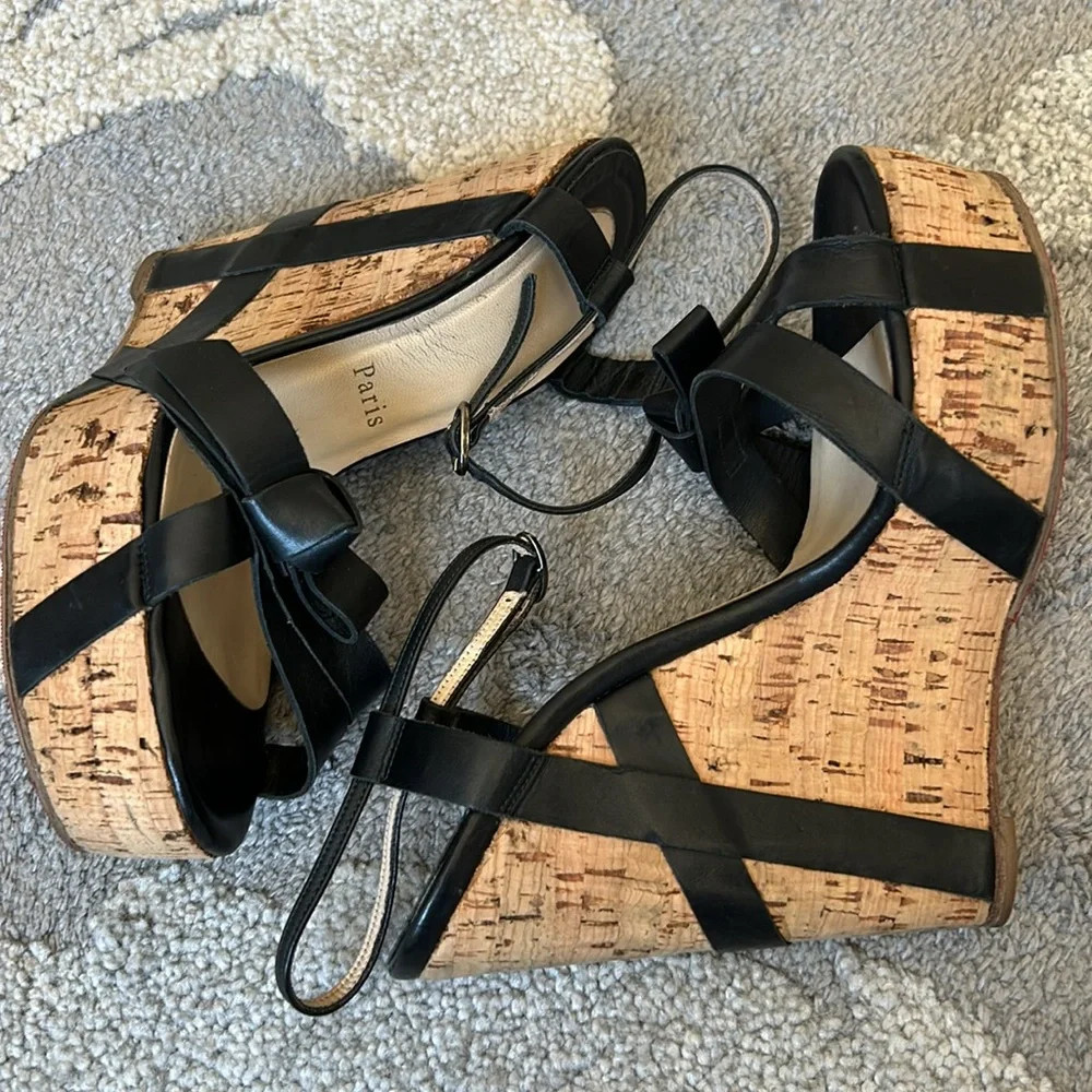 🌹Christian Louboutin Miss Cristo 140      Wedge Heel 🌹 - Picture 9 of 13